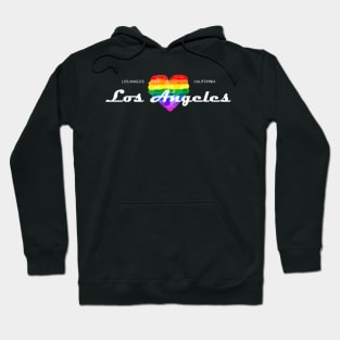 Los Angles,rainbow heart Hoodie